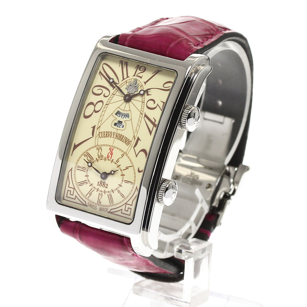CUERVO Y SOBRINOS Prominente A1124 Dual time beige Dial Automatic Men's Watch_893855