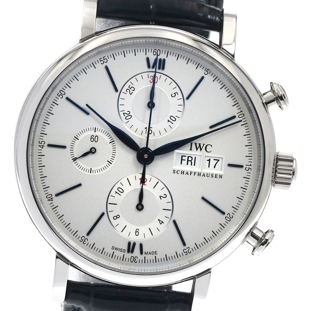 IWC SCHAFFHAUSEN Port Fino Chronograph IW391037 Day date Silver Dial Automatic Men's Watch_893872