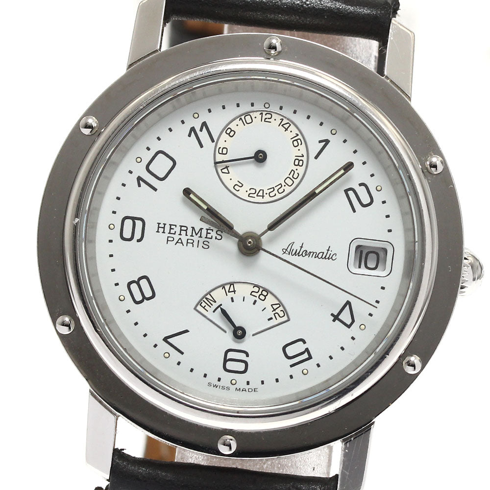 HERMES Clipper CL5.710 GMT power reserve white Dial Automatic Men's Watch_893896