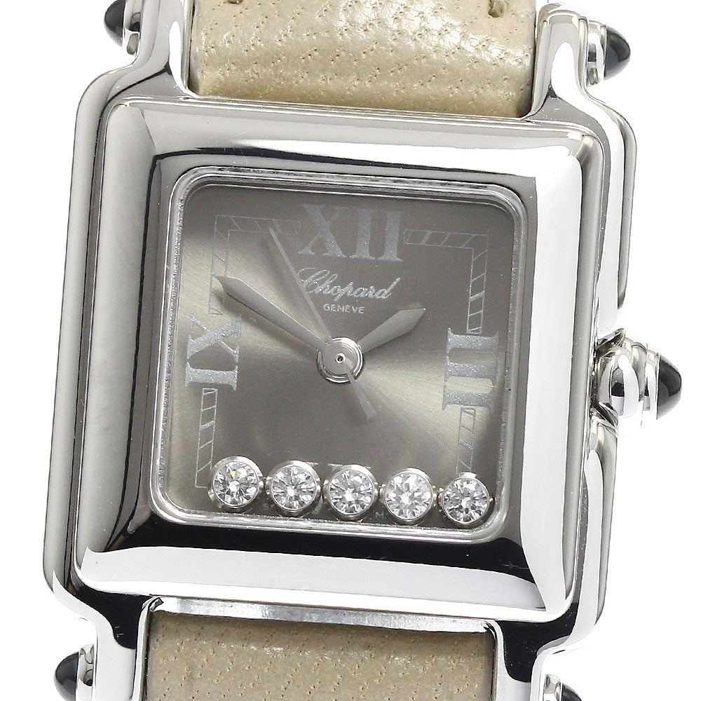 Chopard Happy sports 27/8892-23 Square 5P Diamond gray Dial Quartz Ladies Watch_893898