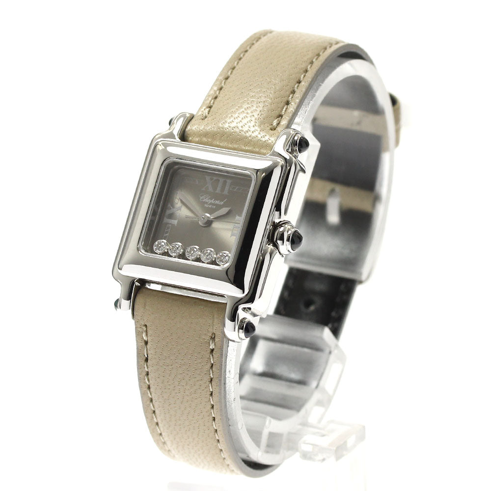 Chopard Happy sports 27/8892-23 Square 5P Diamond gray Dial Quartz Ladies Watch_893898