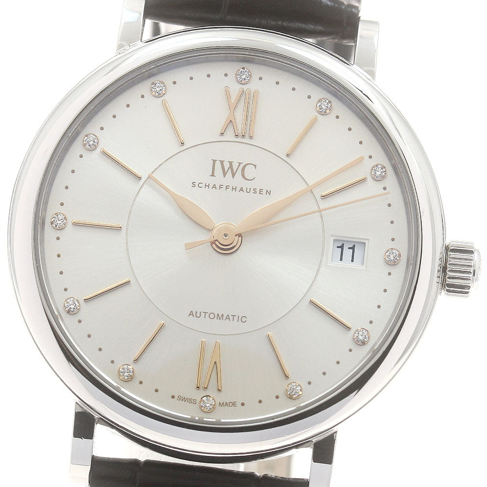 IWC SCHAFFHAUSEN Portofino IW458101 12P diamond date Silver Dial Automatic Men's Watch_893933