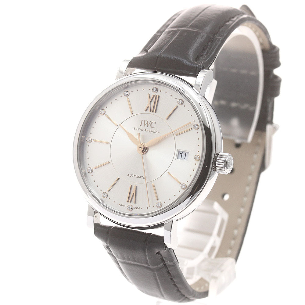 IWC SCHAFFHAUSEN Portofino IW458101 12P diamond date Silver Dial Automatic Men's Watch_893933