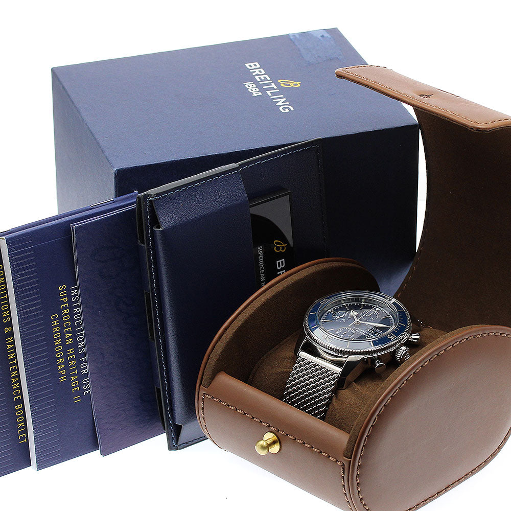 BREITLING Superocean HeritageII A13313 Chronograph day date blue Dial Automatic Men's Watch_893936