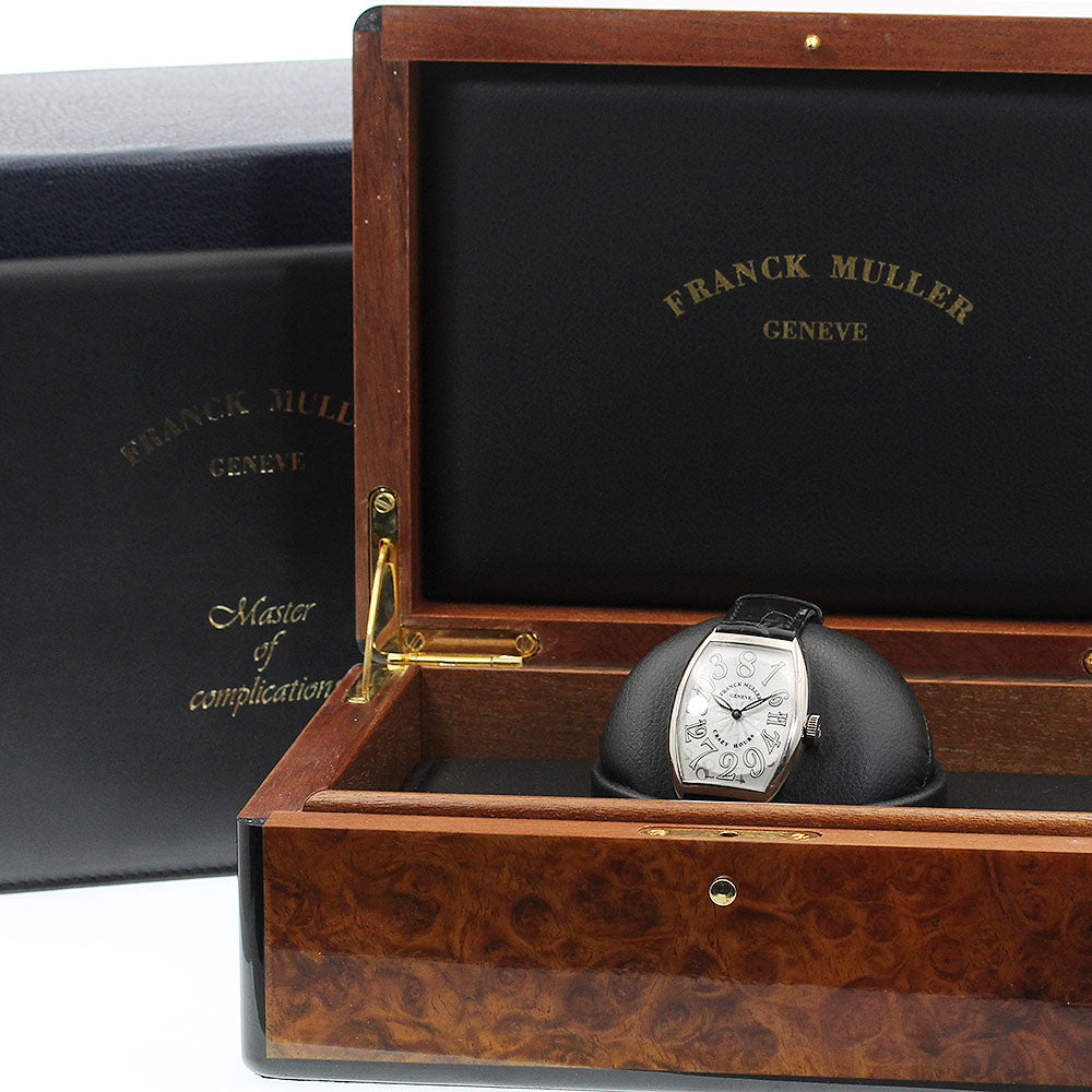 FRANCK MULLER Tonneau Carbex Crazy Hours 5850CH K18WG Silver Dial Automatic Men's Watch_893939