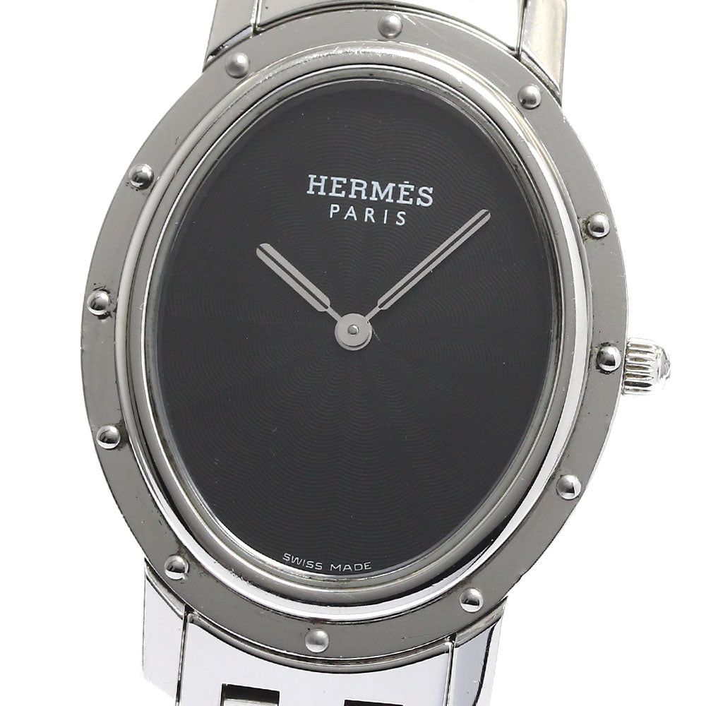 HERMES Clipper oval CO1.510 black Dial Quartz Ladies Watch_893945