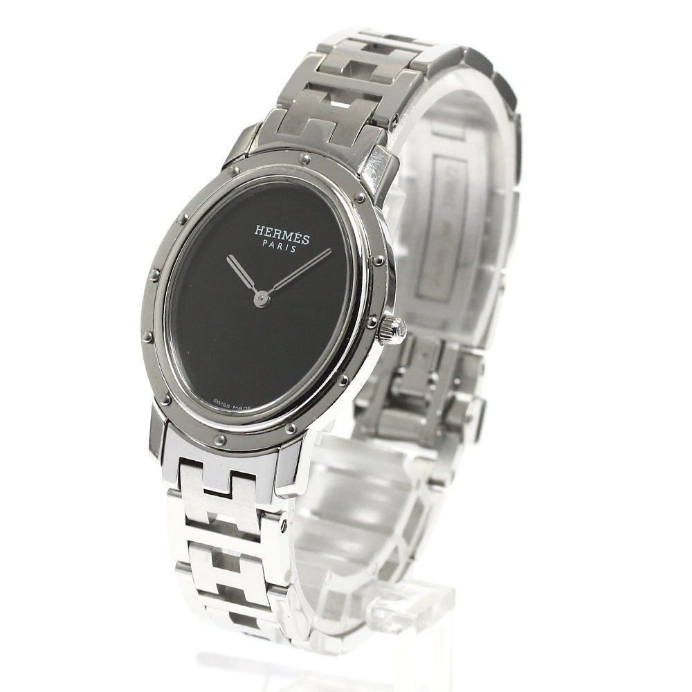 HERMES Clipper oval CO1.510 black Dial Quartz Ladies Watch_893945