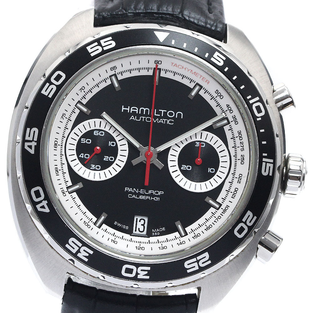 HAMILTON Pan Euro H357560 Date Chronograph Black White Dial Automatic Men's Watch_893958