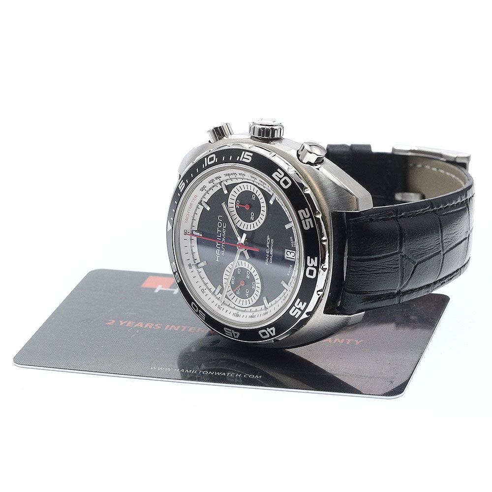 HAMILTON Pan Euro H357560 Date Chronograph Black White Dial Automatic Men's Watch_893958