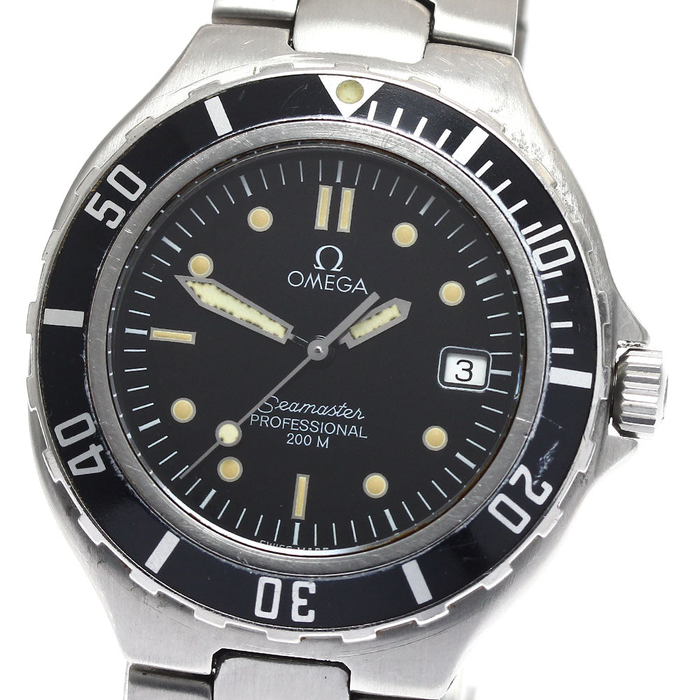 OMEGA Seamaster200m Date black Dial Quartz Men's Watch_893982