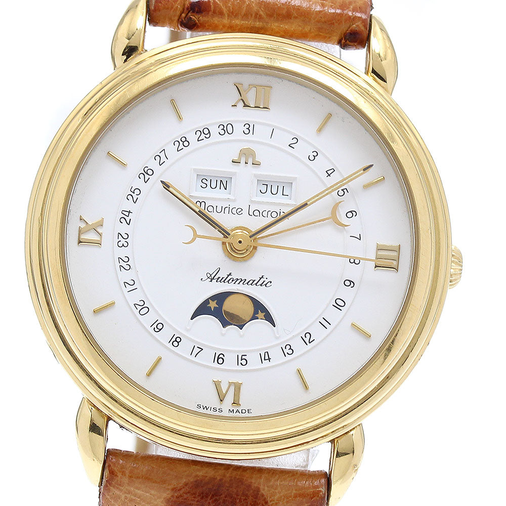 MAURICE LACROIX Masterpiece 13111 Triple calendar moon phase white Dial Automatic Men's Watch_893991