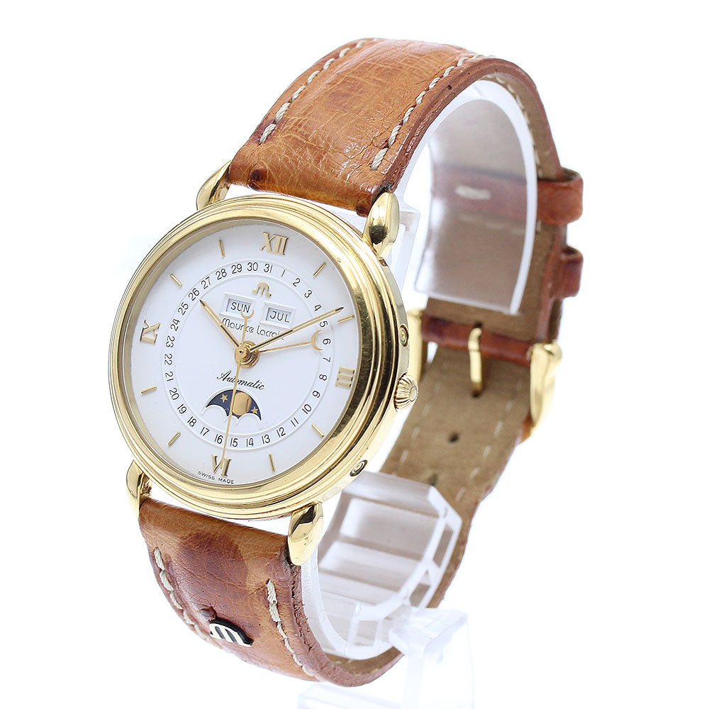 MAURICE LACROIX Masterpiece 13111 Triple calendar moon phase white Dial Automatic Men's Watch_893991