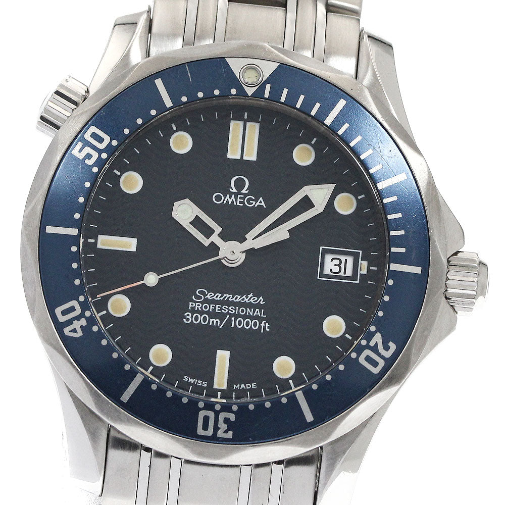 OMEGA Seamaster300 2561.80 Date Navy Dial Quartz Boy's Watch_893997