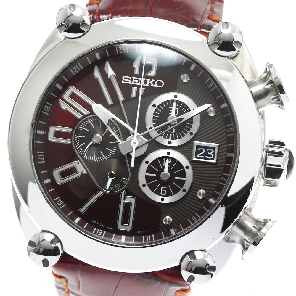SEIKO Galante SBLA027/5R86-0AA0 GMT chronograph Bordeaux / gray Dial Spring drive Men's Watch_894018