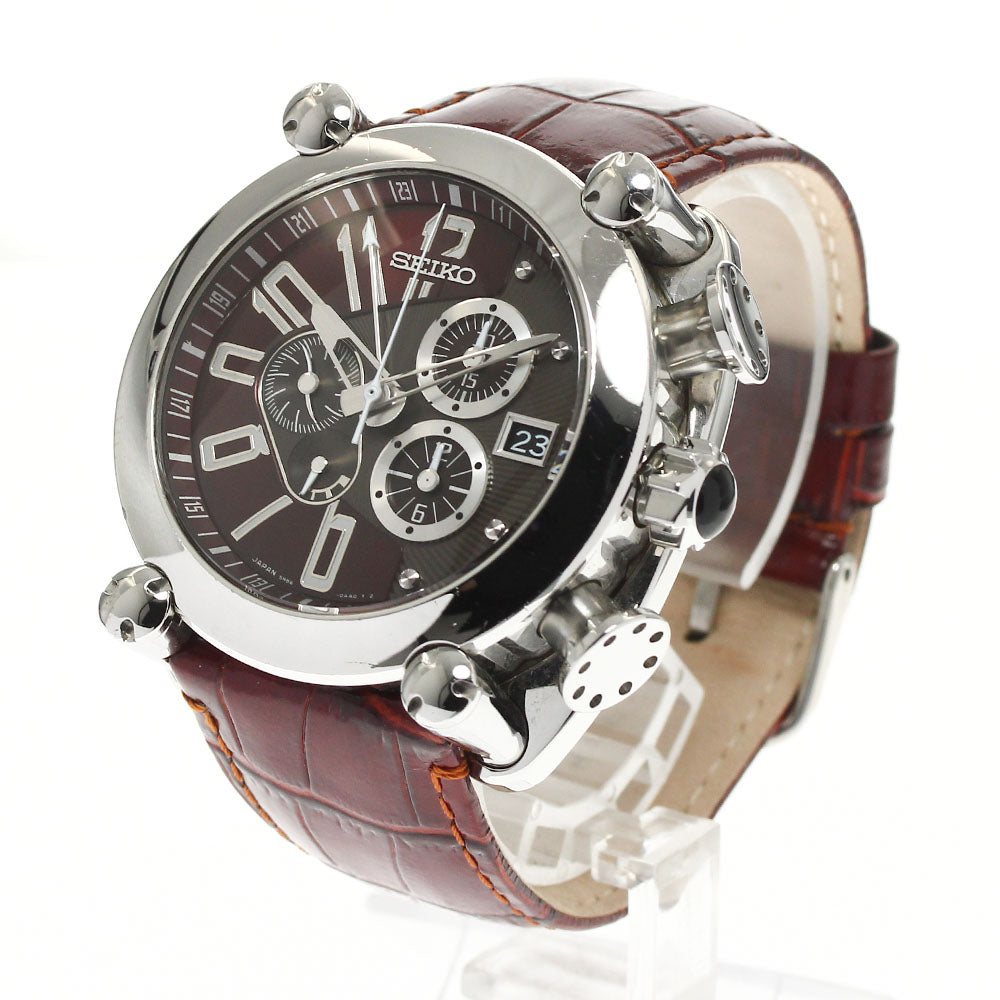 SEIKO Galante SBLA027/5R86-0AA0 GMT chronograph Bordeaux / gray Dial Spring drive Men's Watch_894018