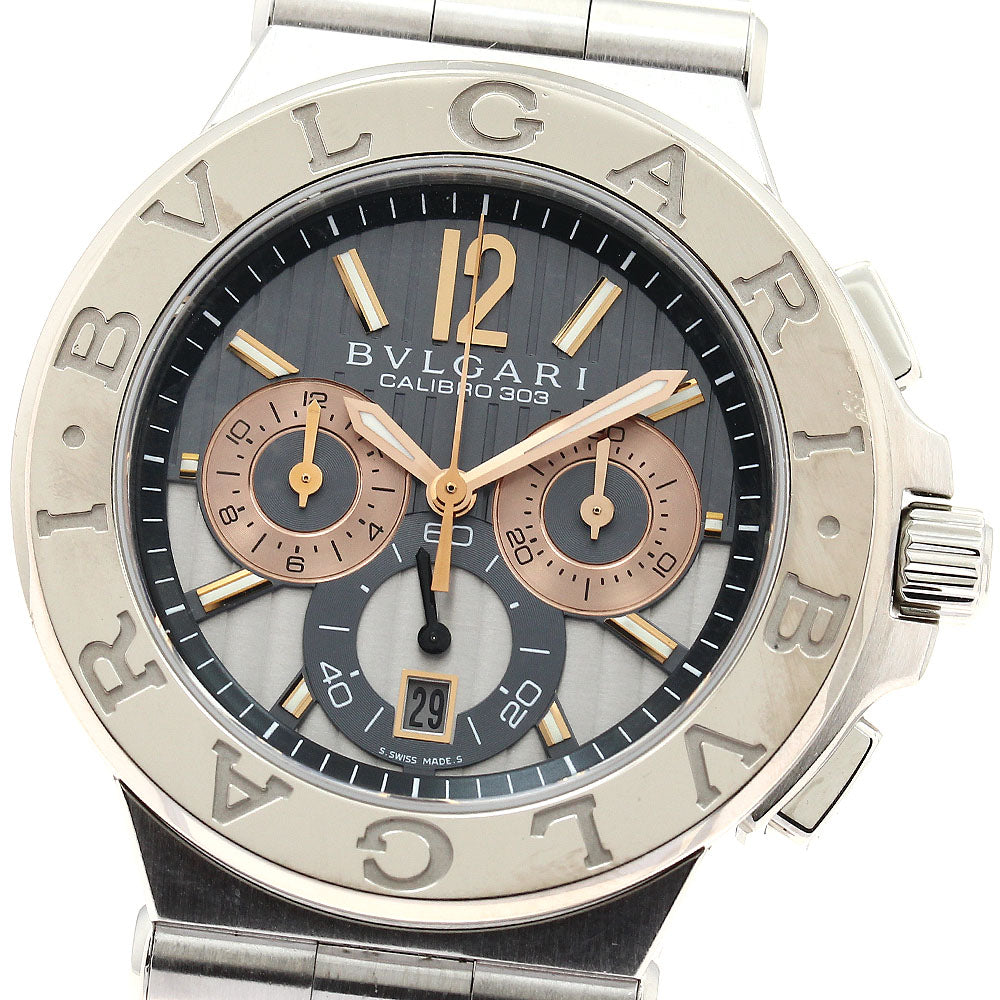 BVLGARI Diagono Calibro 303 DG42SWGCH K18WGBezel chronograph AT Men's_894019