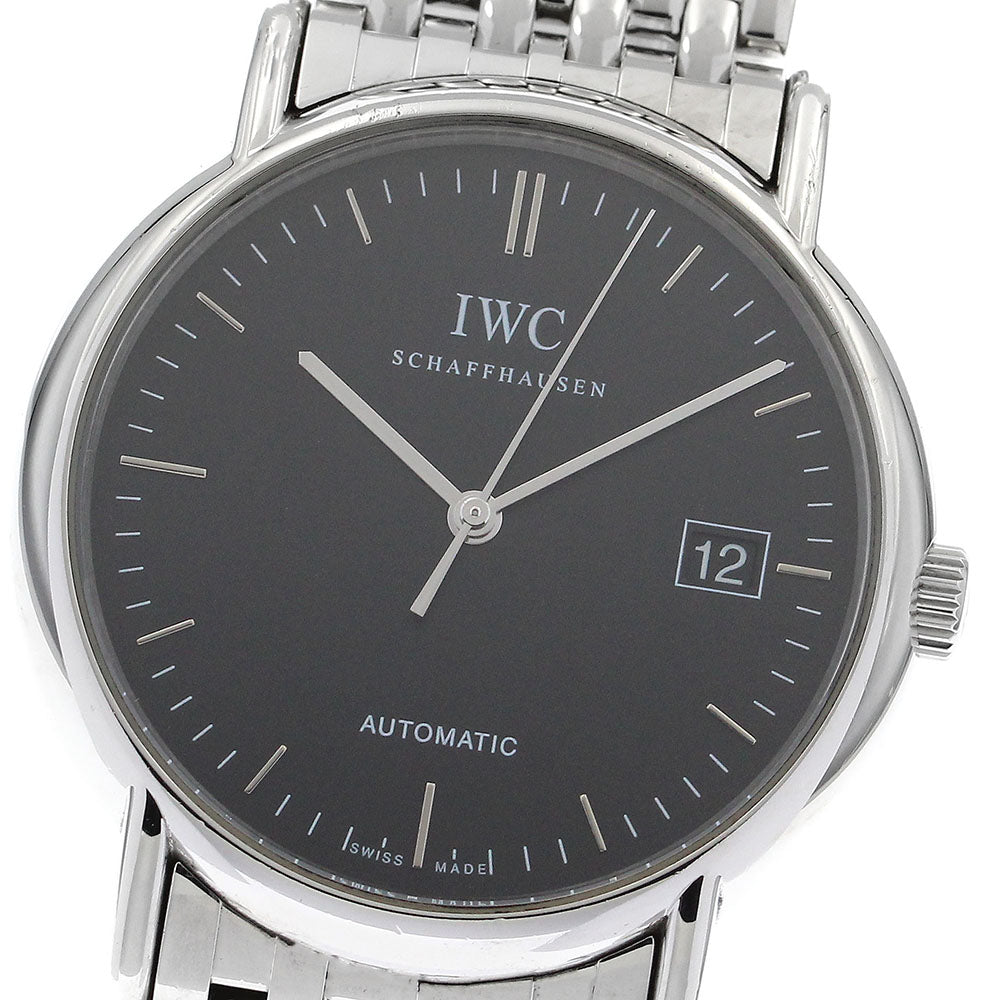 IWC SCHAFFHAUSEN Portofino IW353306 Date Black Dial Automatic Men's Watch_894053