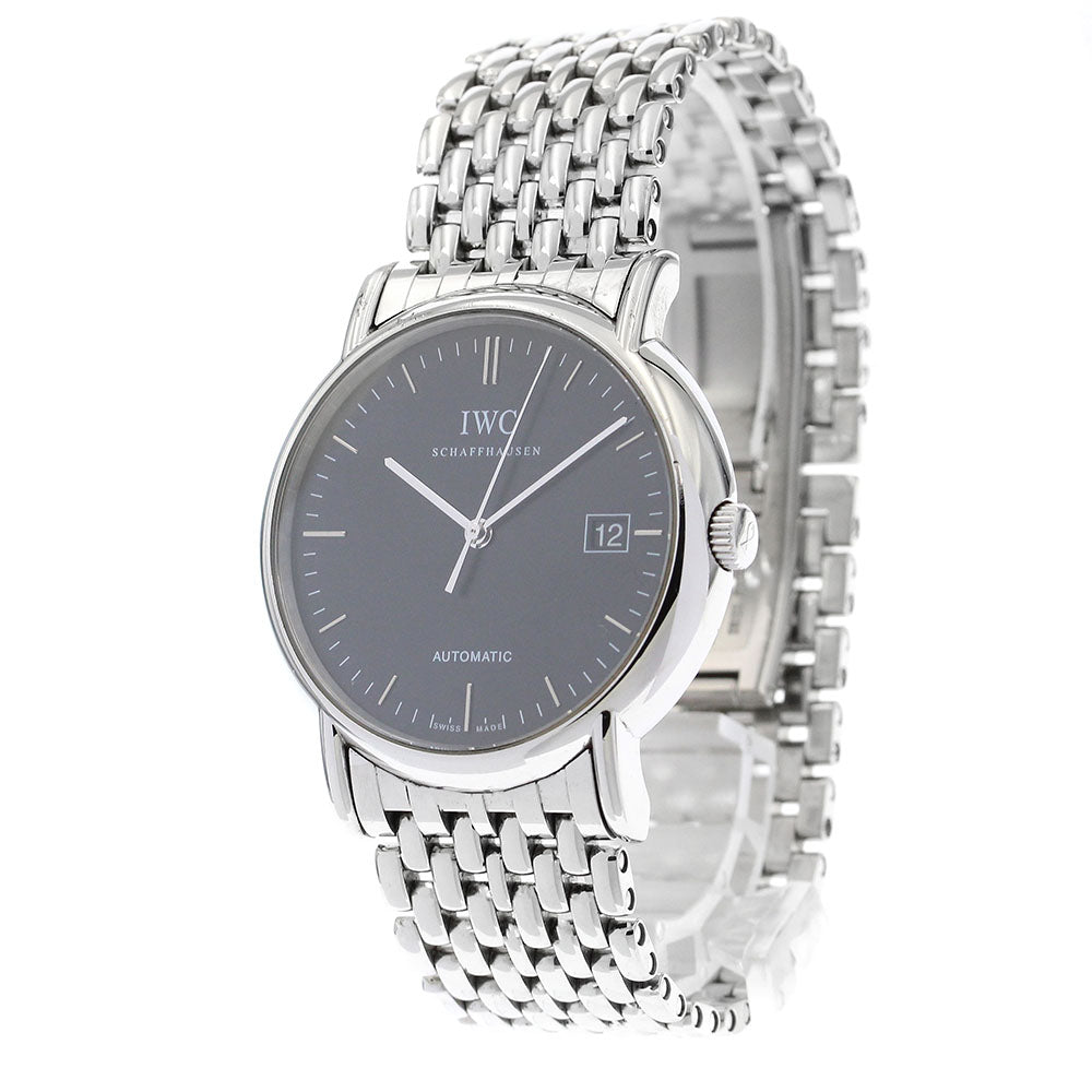IWC SCHAFFHAUSEN Portofino IW353306 Date Black Dial Automatic Men's Watch_894053