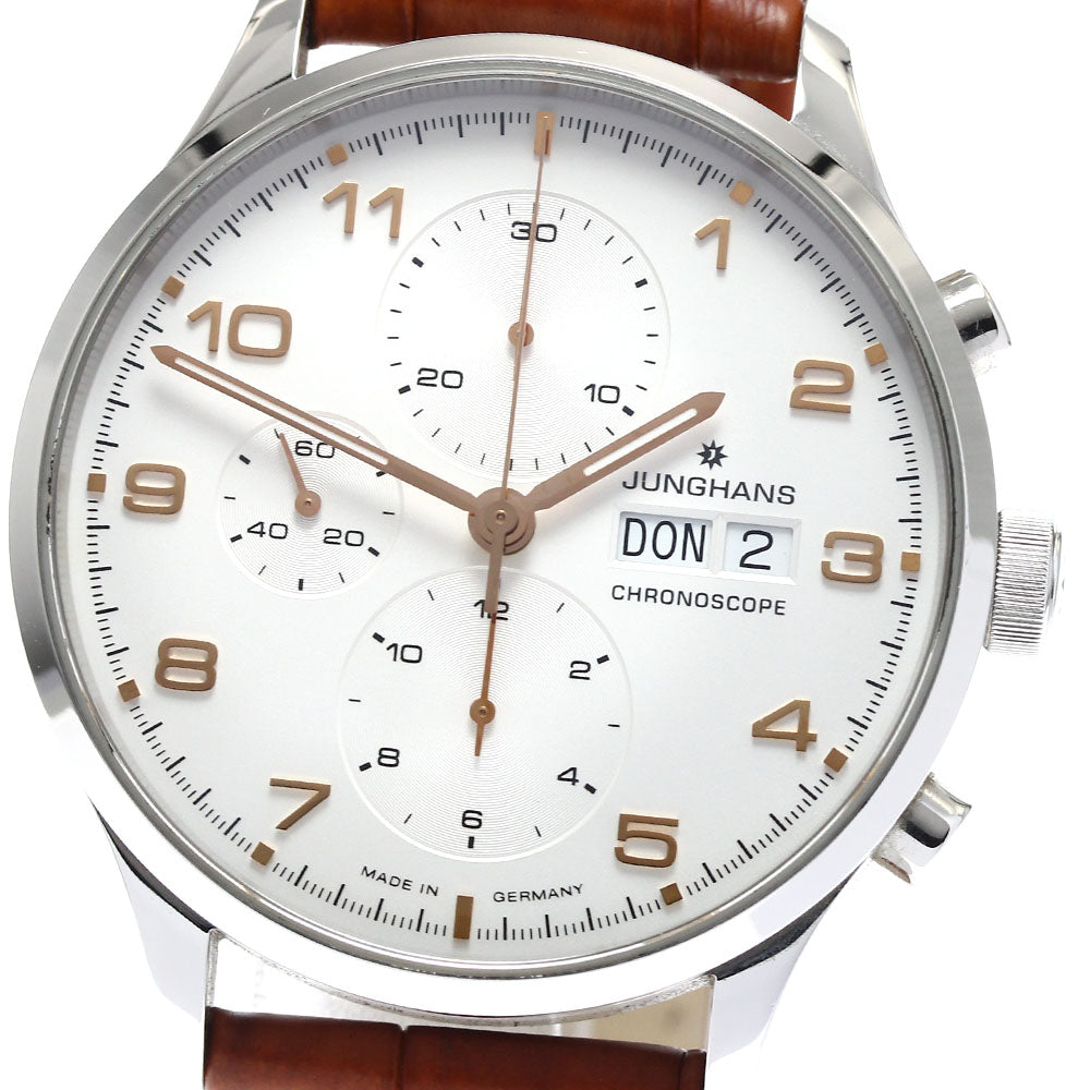 JUNGHANS Attaché Chronoscope 027/4751.00 Day-Date Chronograph Silver Dial Automatic Men's Watch_894068
