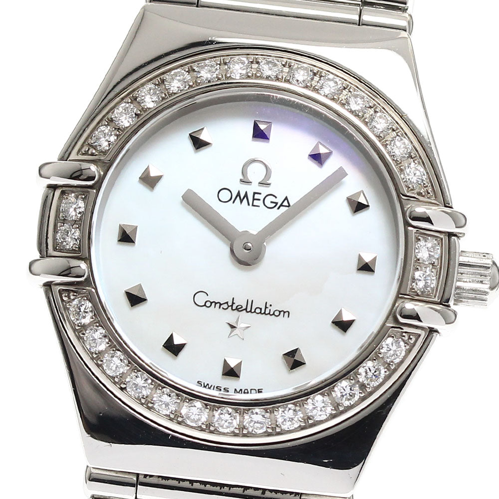 OMEGA Constellation My Choice 1475.71 Diamond bezel White shell dial White shell Dial Quartz Ladies Watch_894085