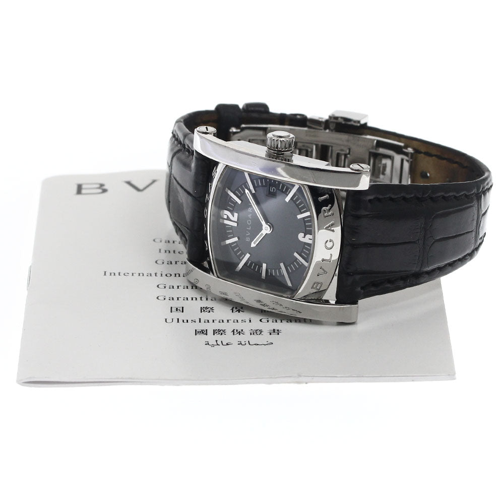 BVLGARI Assioma AA39S Date Dark gray Dial Quartz Boy's Watch_894133