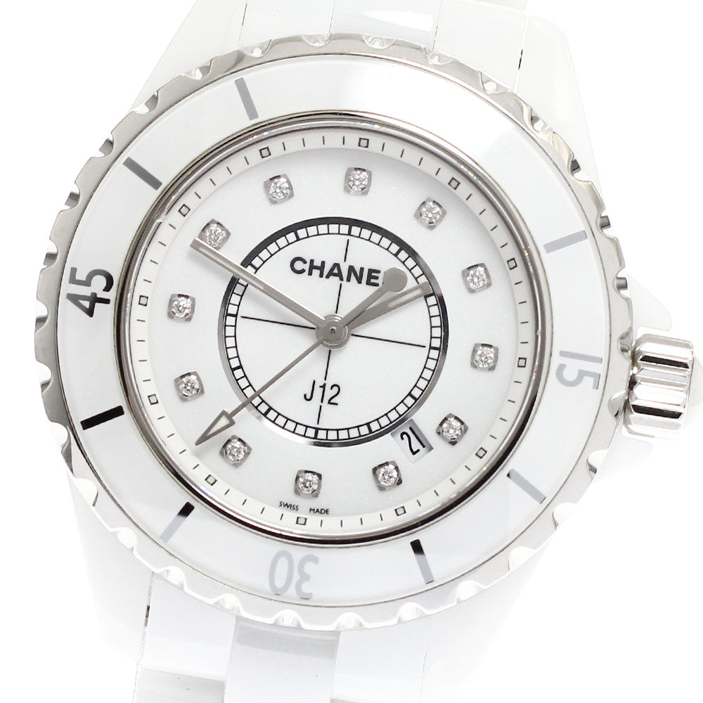 CHANEL J12 H1628 White ceramic 12P diamond white Dial Quartz Ladies Watch_894146