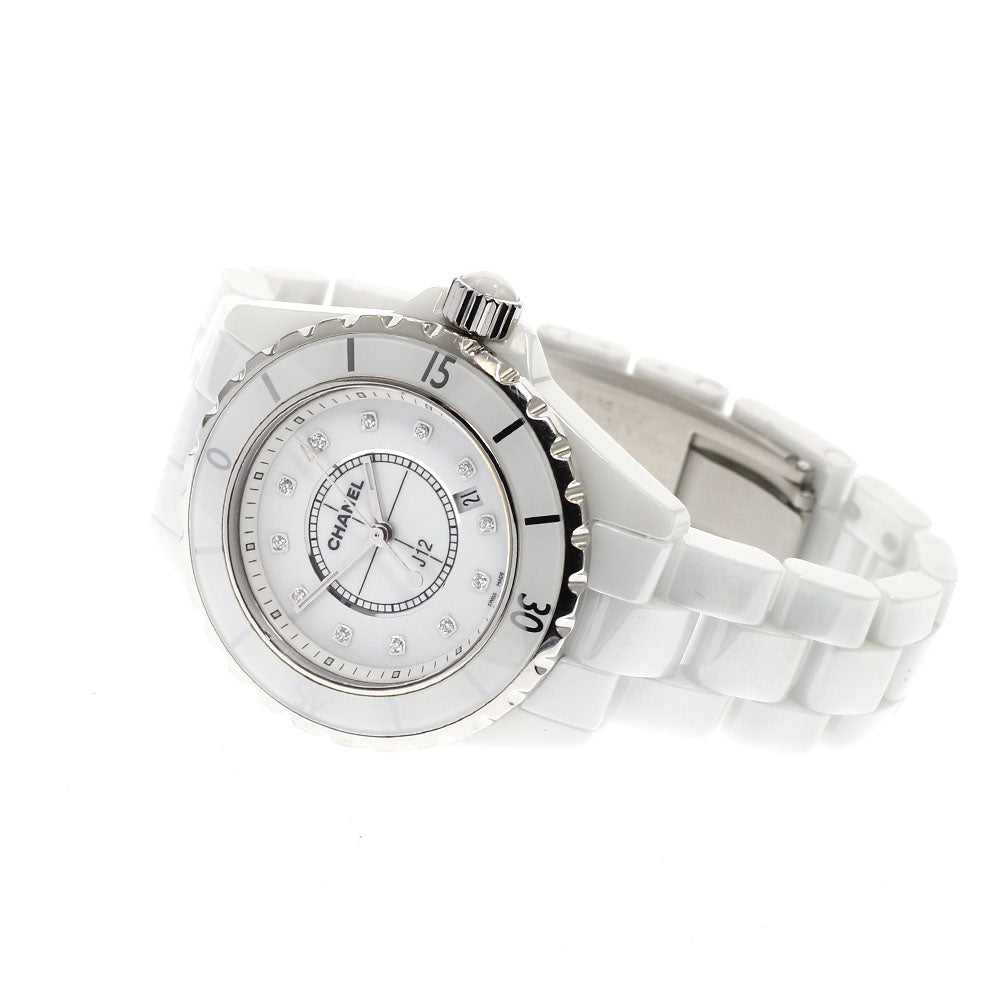 CHANEL J12 H1628 White ceramic 12P diamond white Dial Quartz Ladies Watch_894146