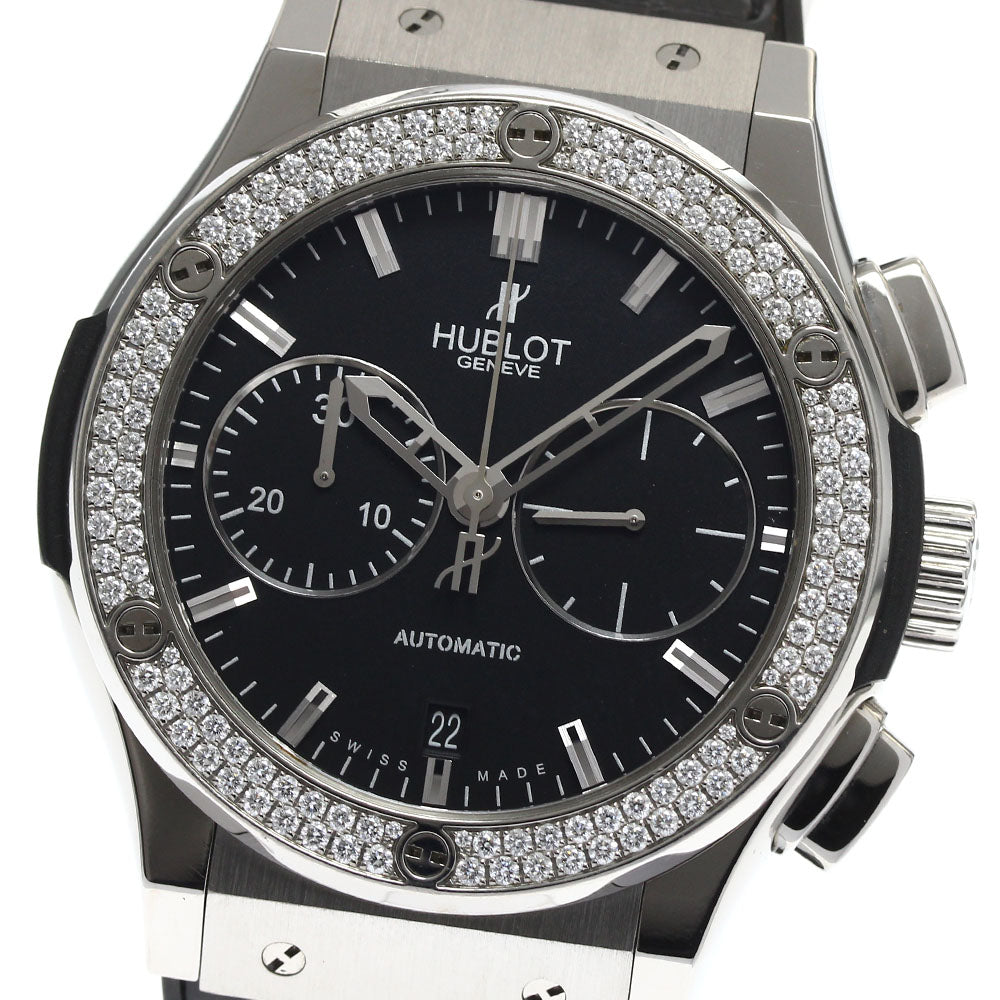 HUBLOT Classic fusion 521.NX.1170.LR.1104 Date chronograph diamond bezel black Dial Automatic Men's Watch_894159