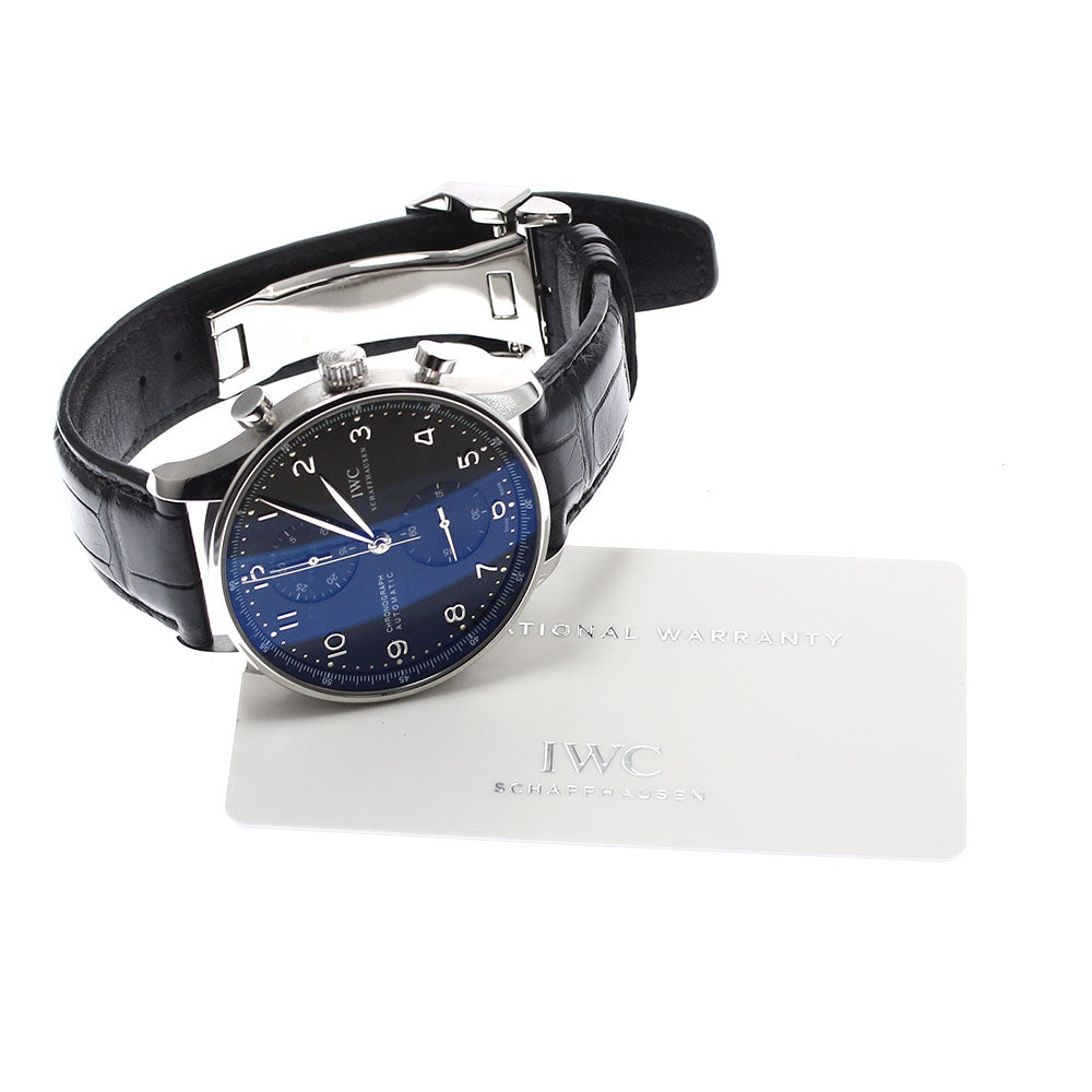 IWC SCHAFFHAUSEN Portugese IW371447 Chronograph black Dial Automatic Men's Watch_894161