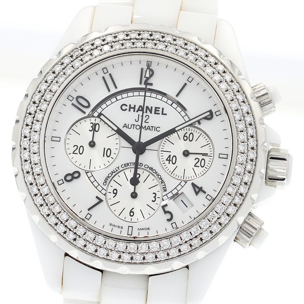 CHANEL J12 H1008 chronograph diamond bezel white Dial Automatic Men's_894169