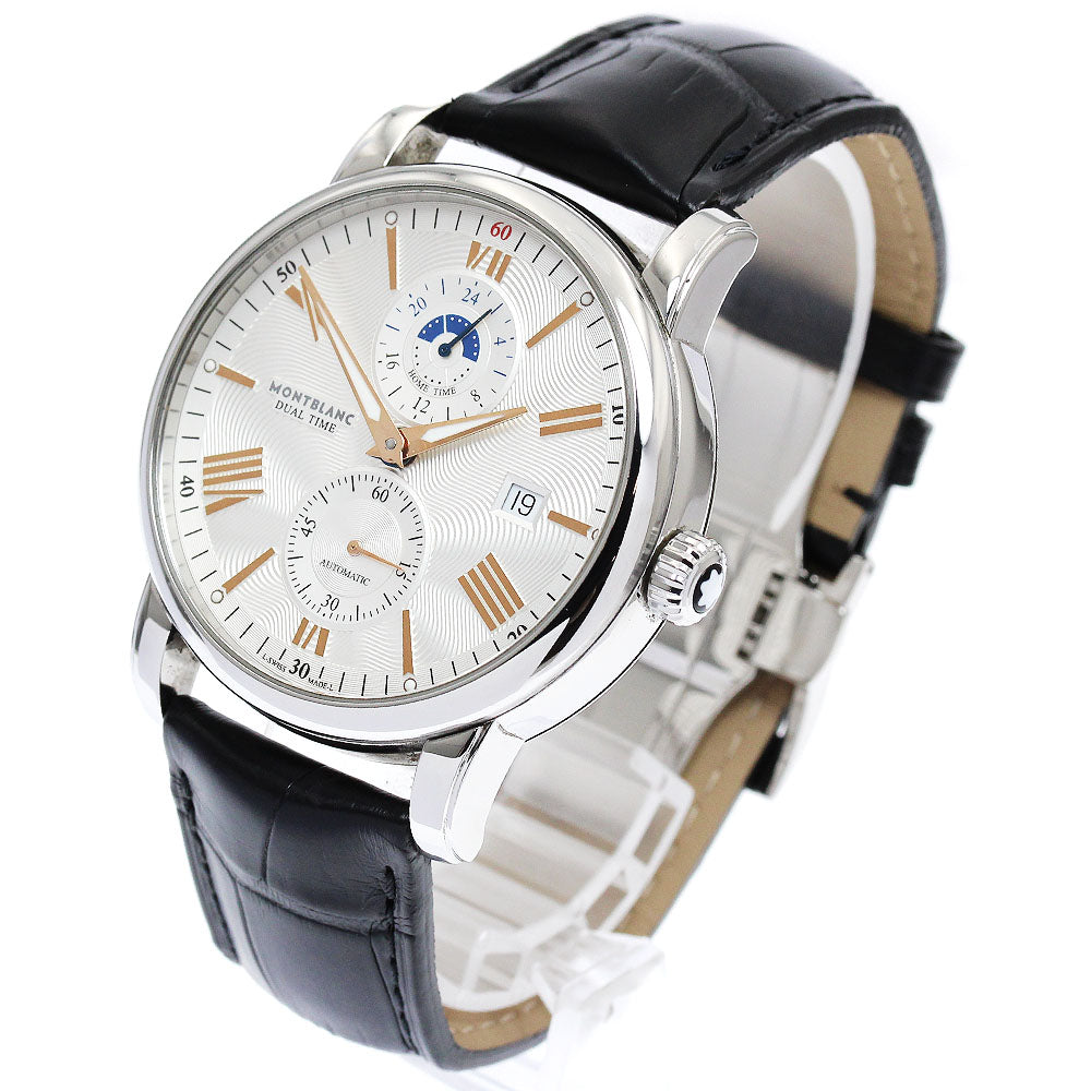 MONTBLANC 4810 Dual Time 114857 Date Silver Dial Automatic Men's Watch_894187