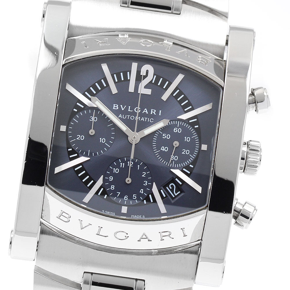 BVLGARI Assioma AA48SCH Chronograph Date gray Dial Automatic Men's Watch_894212