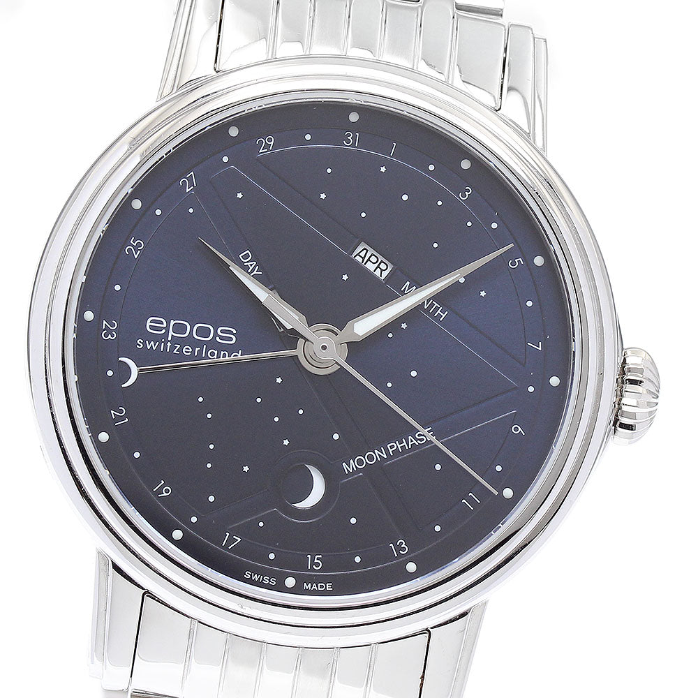 EPOS Emotion Night Sky 3391 Moon phase Navy Dial Automatic Men's Watch_894219