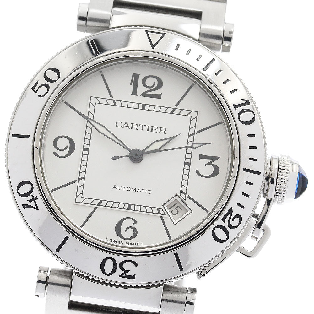 CARTIER Pasha Seatimer W31080M7 Date Silver Dial Automatic Men's Watch_894266
