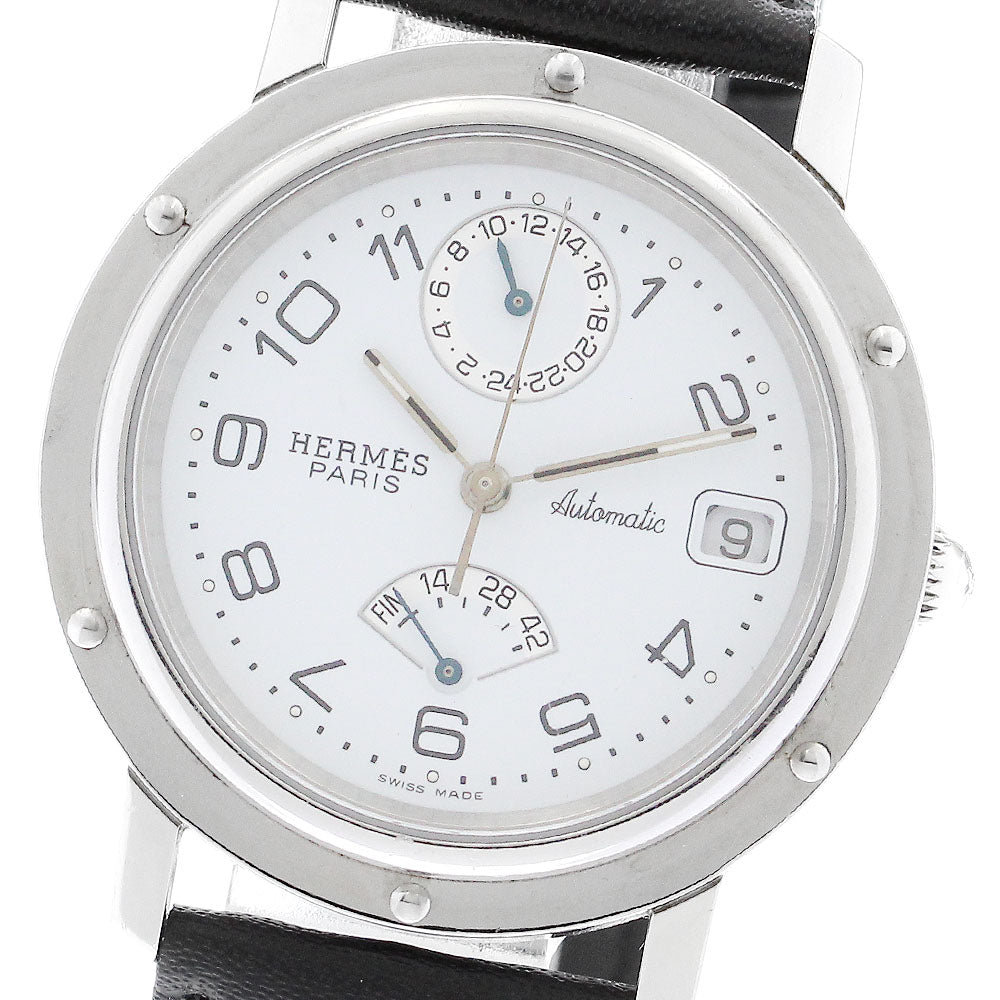 HERMES Clipper CL5.710 GMT power reserve white Dial Automatic Men's Watch_894288