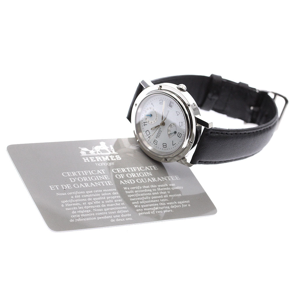 HERMES Clipper CL5.710 GMT power reserve white Dial Automatic Men's Watch_894288