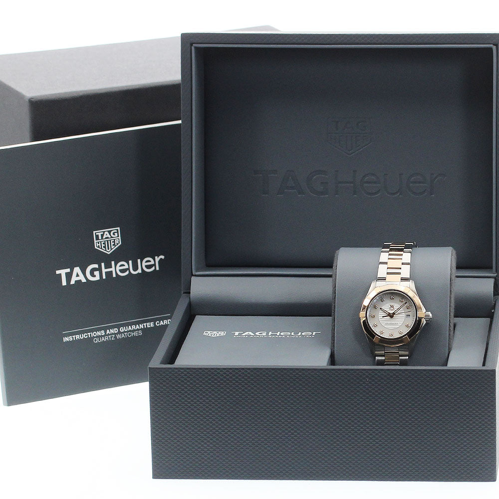 TAG HEUER Aqua racer WAP1451 11P diamond White shell Dial Quartz Ladies Watch_894289