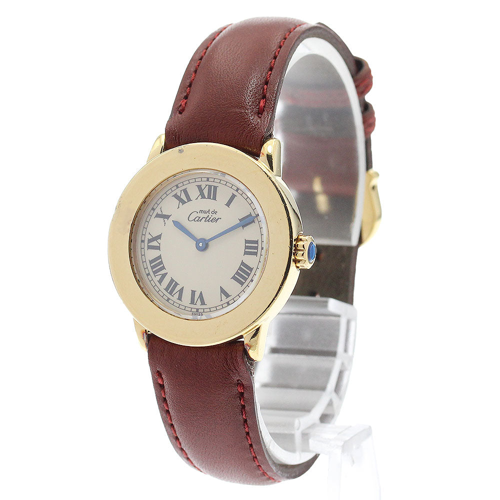 CARTIER Must Rondo SM W1008743 beige Dial Quartz Ladies Watch_894297