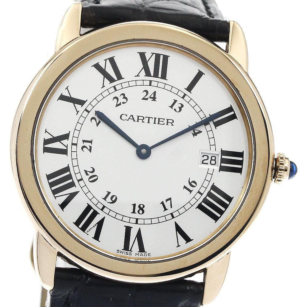 CARTIER Ronde SoloLM W6700455 K18YGBezel Silver Dial Quartz Men's Watch_894306