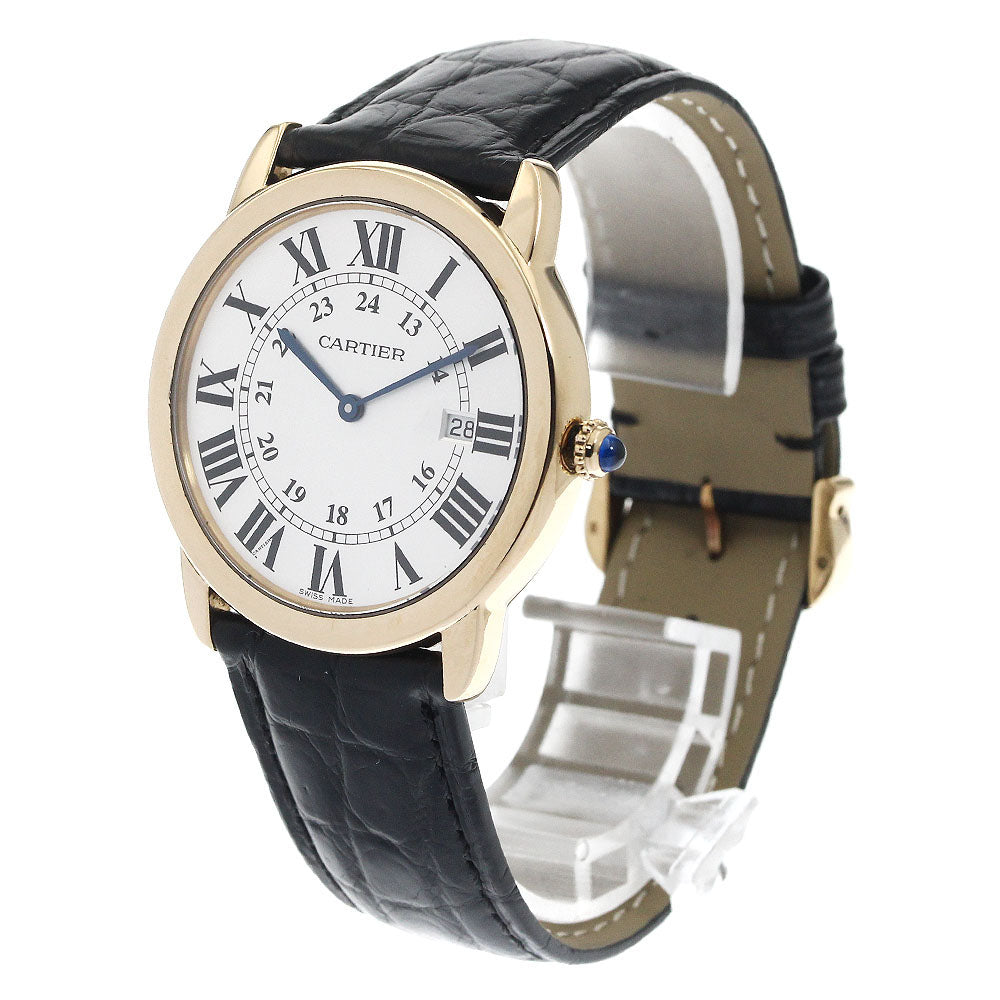 CARTIER Ronde SoloLM W6700455 K18YGBezel Silver Dial Quartz Men's Watch_894306