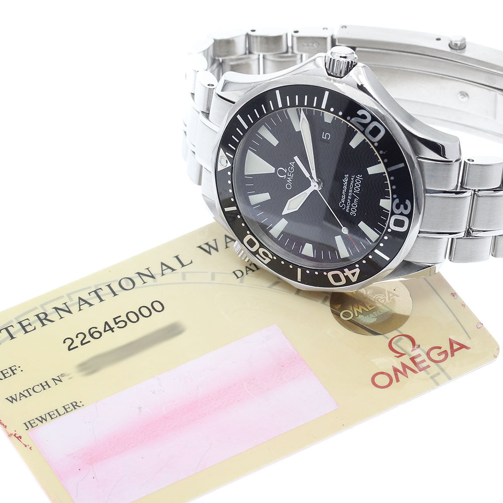 OMEGA Seamaster300 2264.50 Date black Dial Quartz Men's Watch_894316