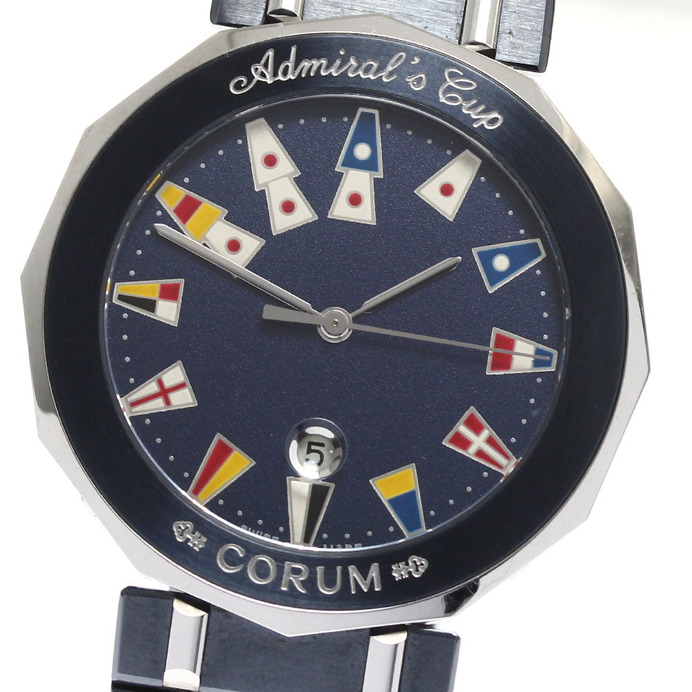 CORUM Admirals cup 99.810.30 V-550 Date Navy Dial Quartz Men's Watch_894317