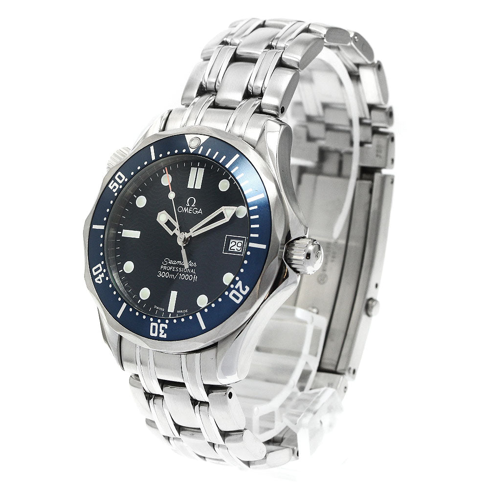 OMEGA Seamaster300 2561.80 Date Navy Dial Quartz Boy's Watch_894351