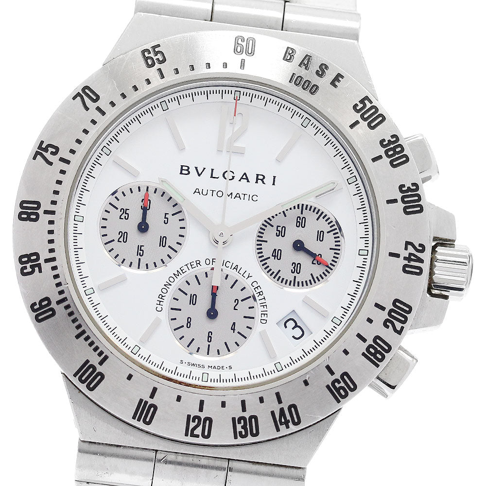 BVLGARI Diagono tachymetric CH40STA Chronograph white Dial AT Men's_894362