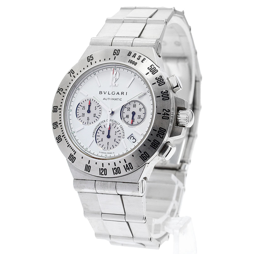BVLGARI Diagono tachymetric CH40STA Chronograph white Dial AT Men's_894362