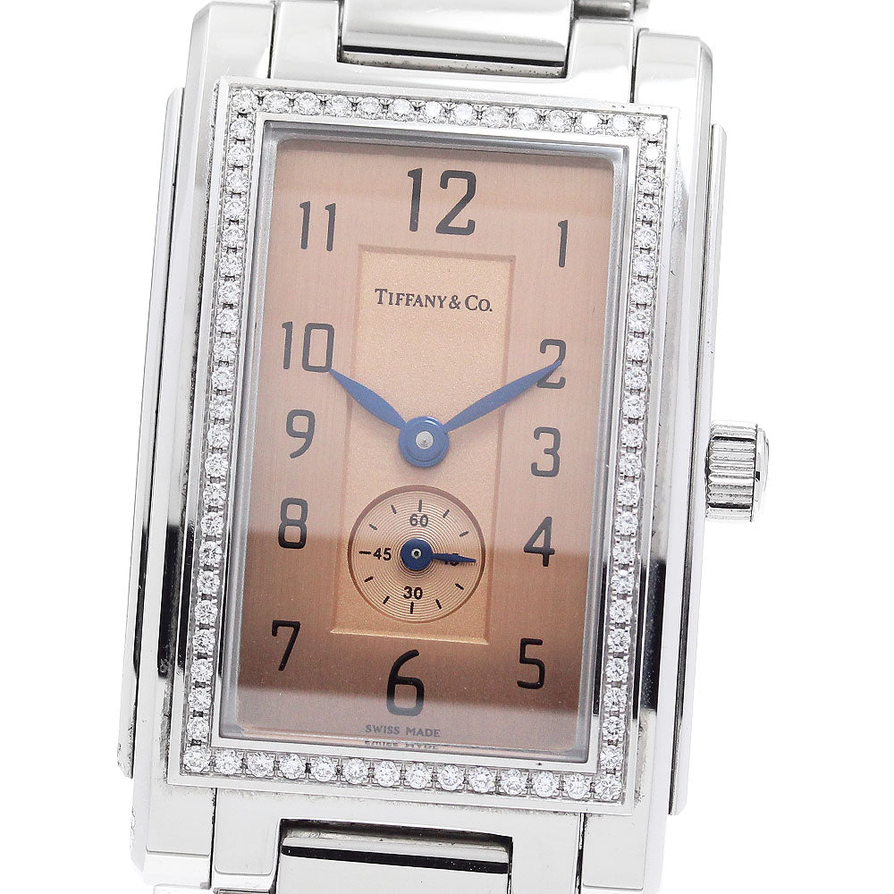 TIFFANY&Co. Grand Rectangleer small seconds diamond bezel Quartz Ladies_894363