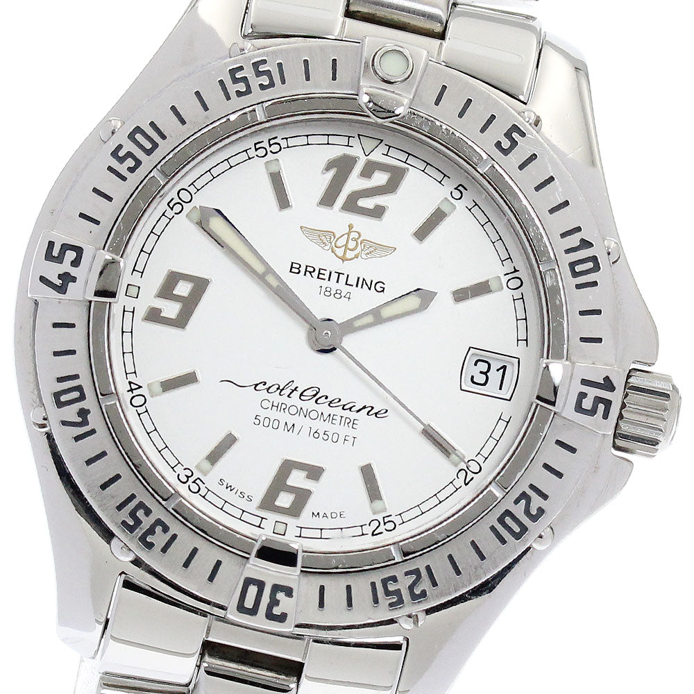 BREITLING Colt Ocean A57350 Date Silver Dial Quartz Ladies Watch_894375