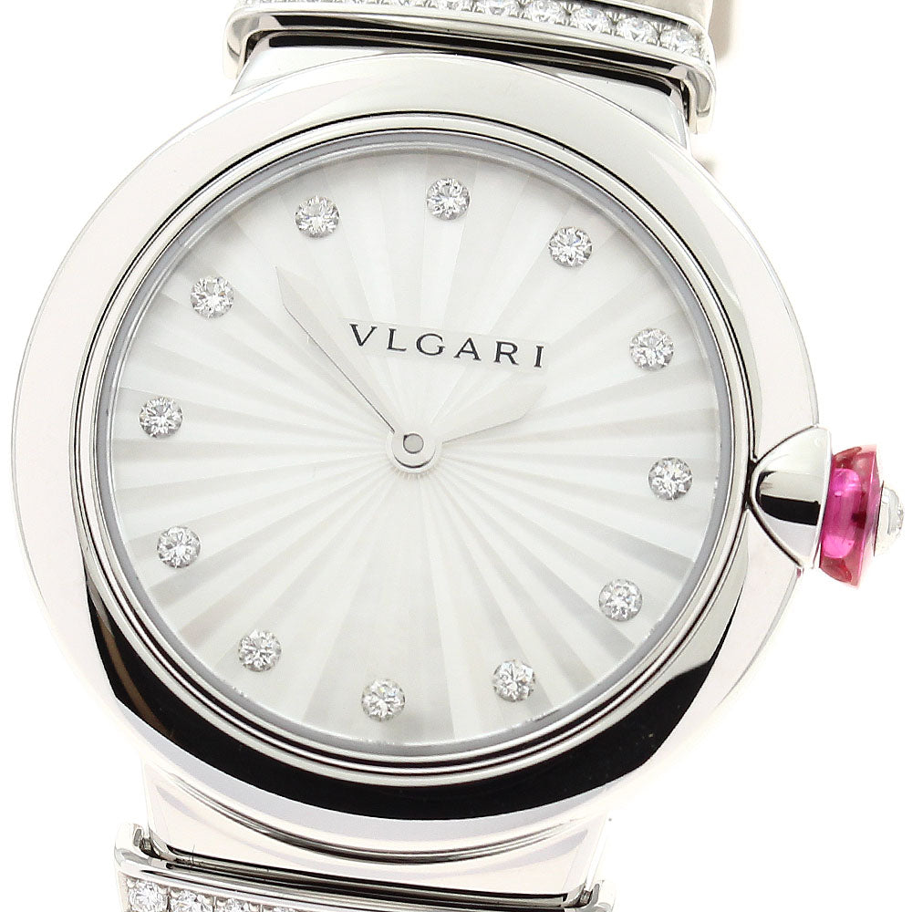 BVLGARI Le chair LU28S/103367 12P diamond White shell Dial Quartz Ladies Watch_894533