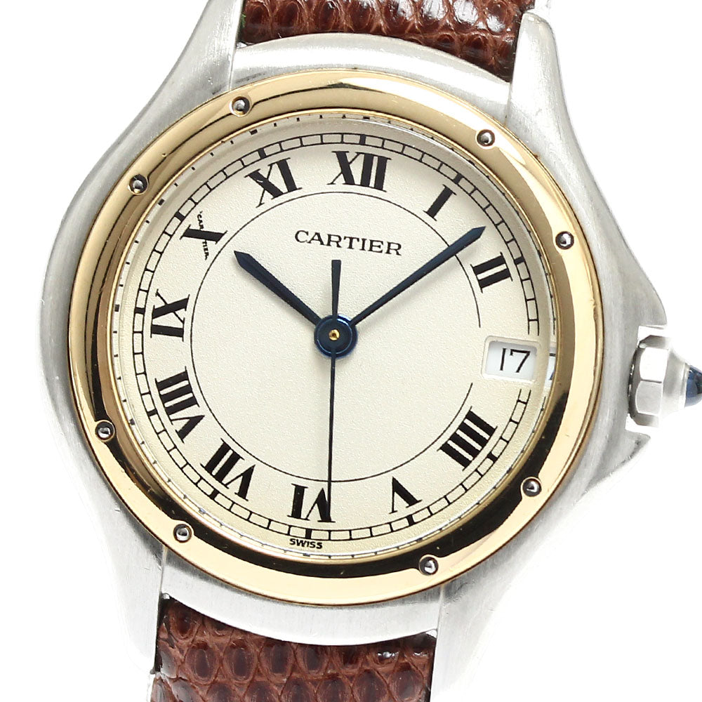 CARTIER PANTHERE Cougar SM W350058F Date beige Dial Quartz Ladies Watch_894614