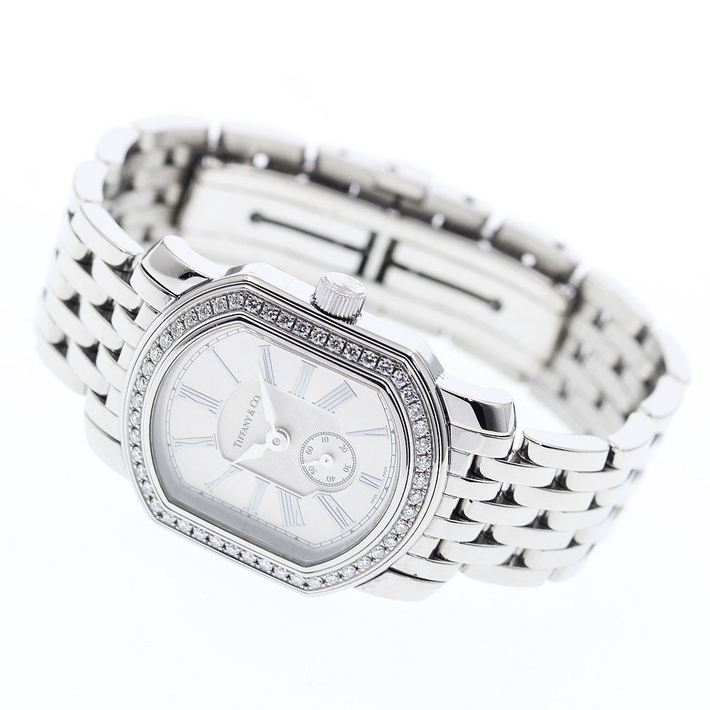 TIFFANY&Co. Mark coupe Diamond Bezel Silver Dial Quartz Ladies Watch_894689